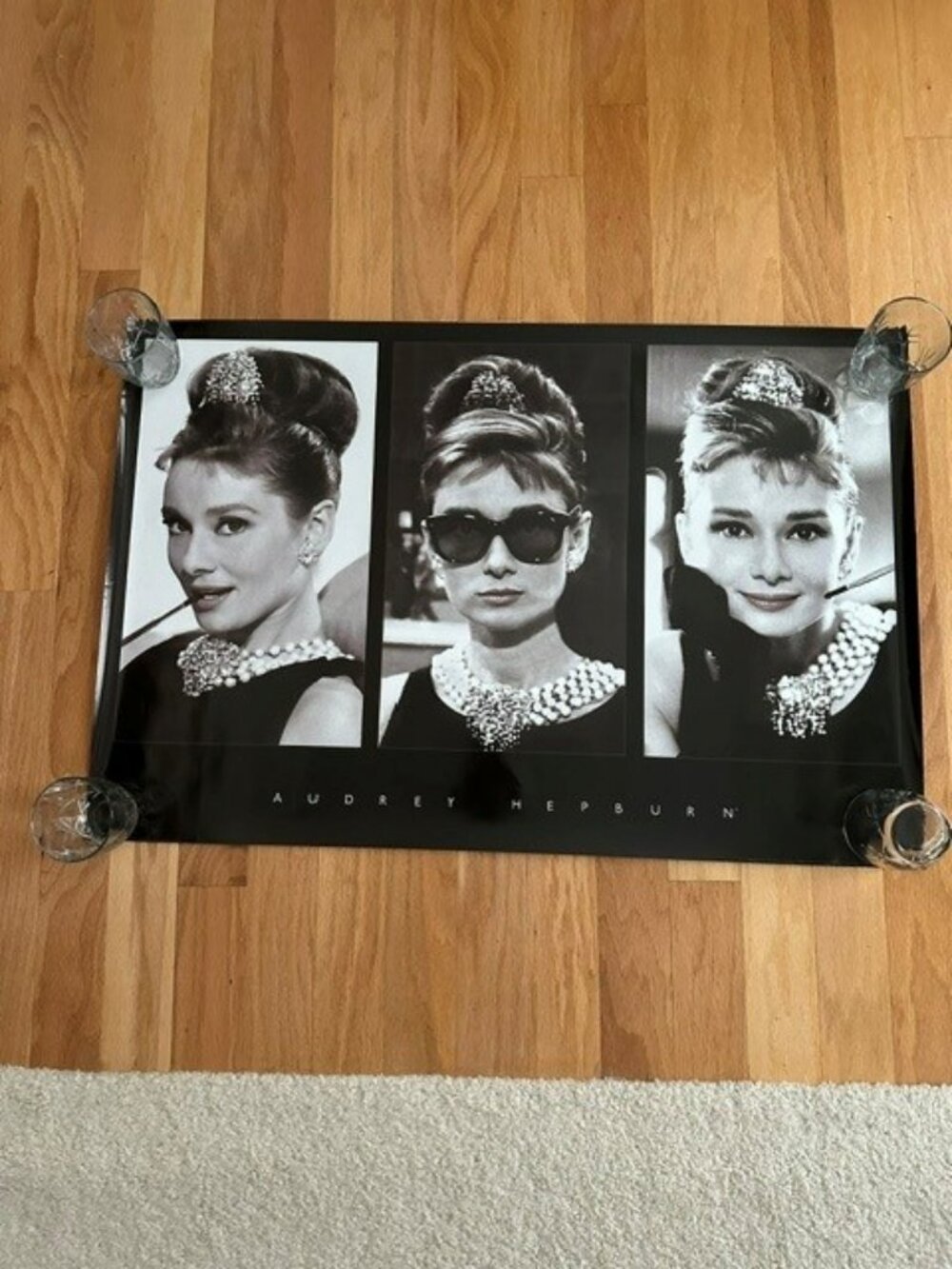 NWT Audrey Hepburn Black & White Poster - 36 x 24